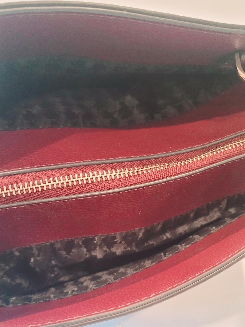 Karl Lagerfeld Plum Suede and Leather Shoulder Satchel - Picture 8 of 8